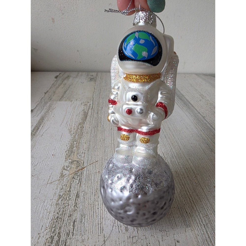 Ashland astronaut glass ornament Moon space astrology Xmas tree
